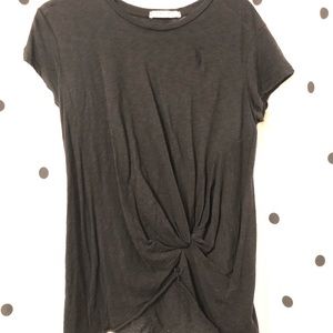 Stateside Black T Shirt with Side Twist Medium